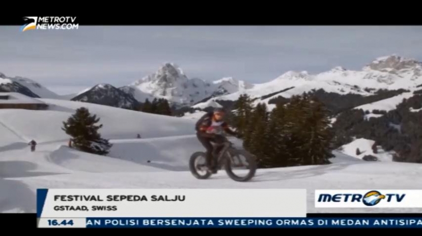 Uniknya Perlombaan Sepeda di Lintasan Ski
