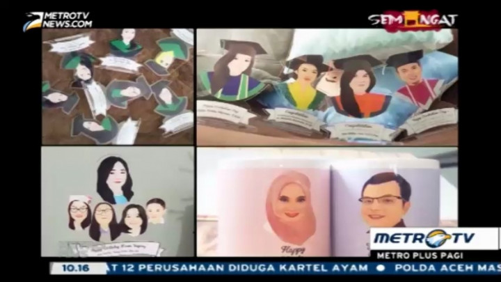 Ilustrasi Wajah di Atas Kaca dan Akrilik