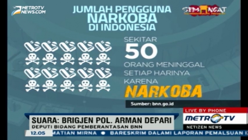 Pengguna Narkoba Pemula di Indonesia Meningkat Dua Kali Lipat