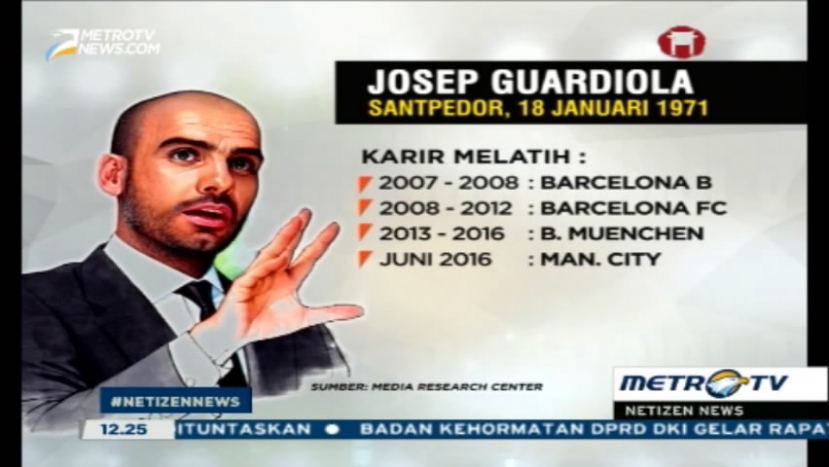  Pep Guardiola Resmi Latih Manchester City 