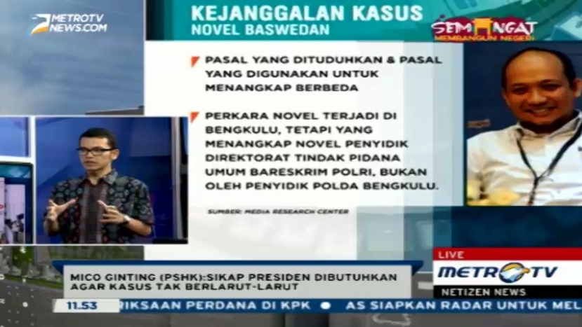 Selesaikan Kasus Novel Dinilai Butuh Ketegasan Presiden