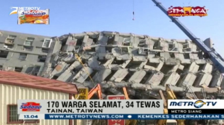 Tim SAR Lanjutkan Proses Pencarian Korban Gempa Taiwan