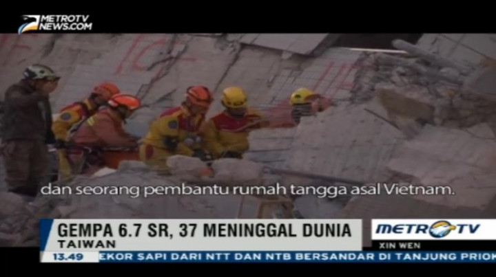 Korban Gempa di Taiwan Bertambah Jadi 37 Orang 