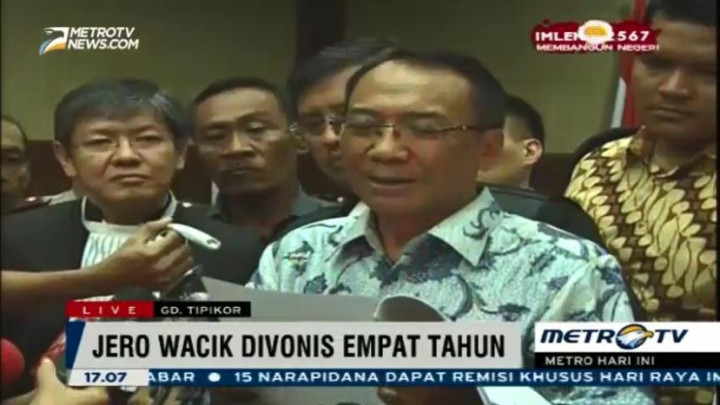 Vonis Jero Wacik Lebih Ringan dari Tuntutan JPU 