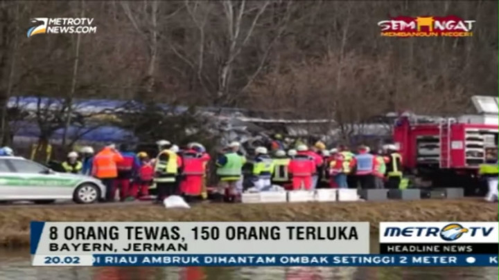 Tabrakan Kereta di Jerman Tewaskan 8 Orang