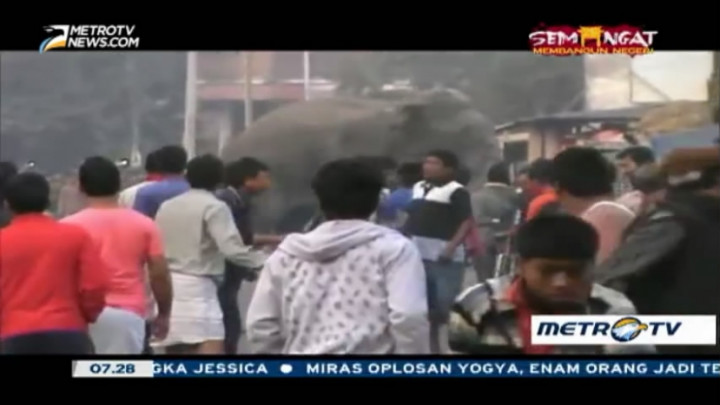  Gajah Liar Mengamuk di Tengah Kota di India 