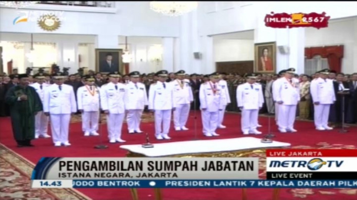Tujuh Pasangan Gubernur Ucapkan Sumpah Jabatan di Hadapan Presiden