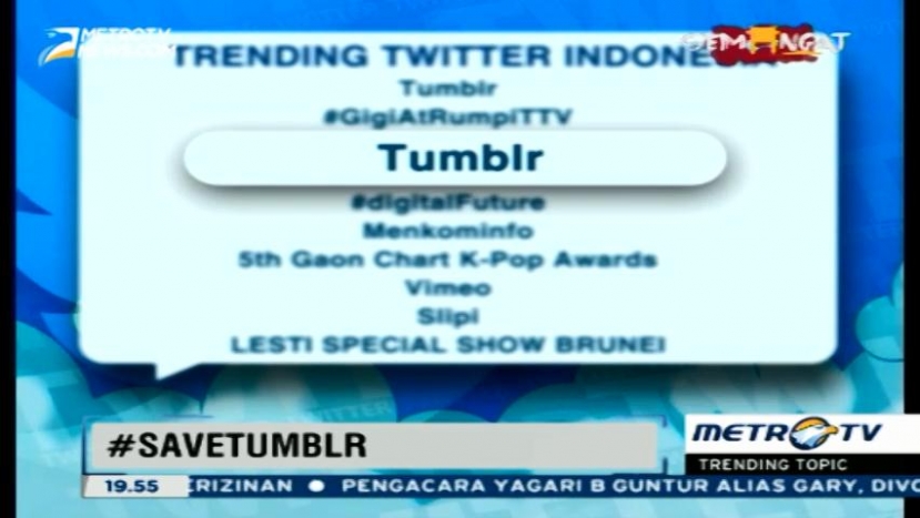 Pemblokiran Tumblr Jadi Trending Topic di Twitter 
