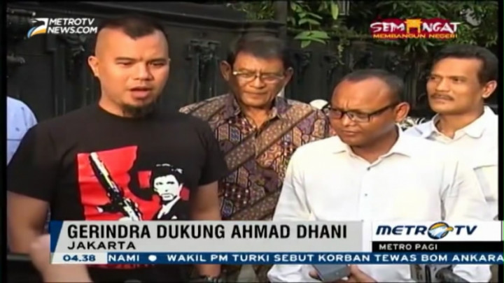 Gerindra Dukung Ahmad Dhani Maju di Pilgub DKI