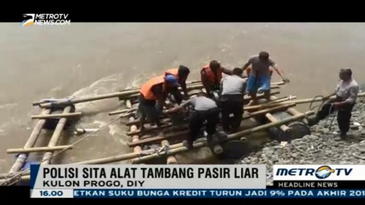 Polisi Gerebek Tambang Pasir Ilegal di Kulon Progo