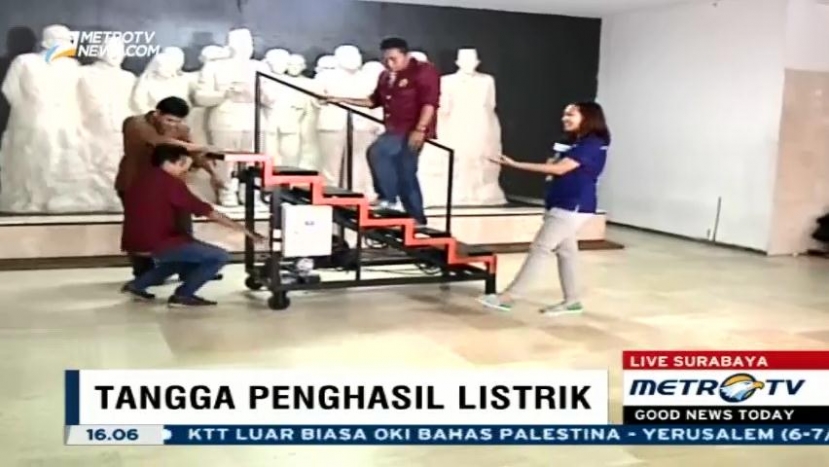 Begini Cara Kerja Tangga Penghasil Listrik Ciptaan Mahasiswa Untag Surabaya 