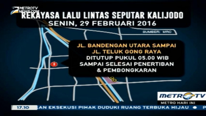Inilah Rekayasa Lalu Lintas Saat Penggusuran Kalijodo