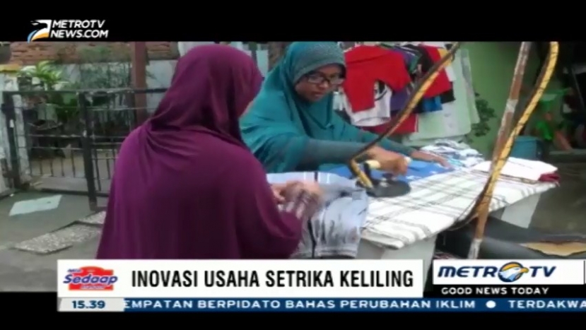 Unik, Ibu Ini Sediakan Jasa Setrika Keliling