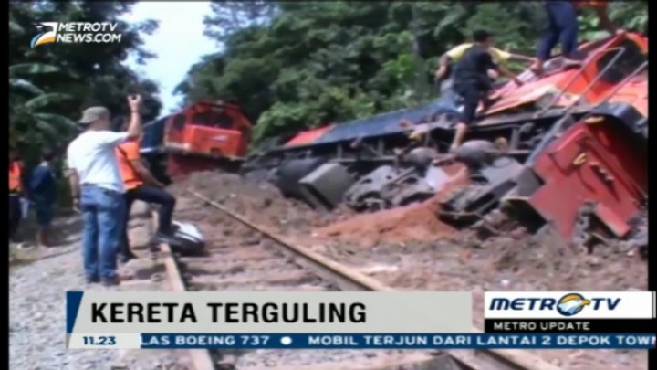  Kereta Api Batubara Anjlok di OKU, 1 Tewas 
