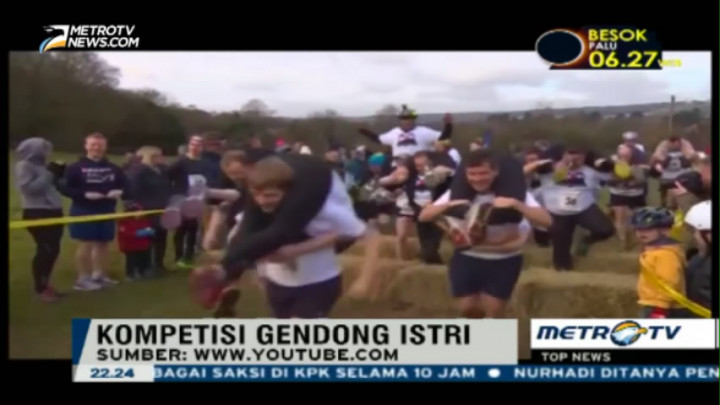Serunya Kompetisi Gendong Istri di Inggris