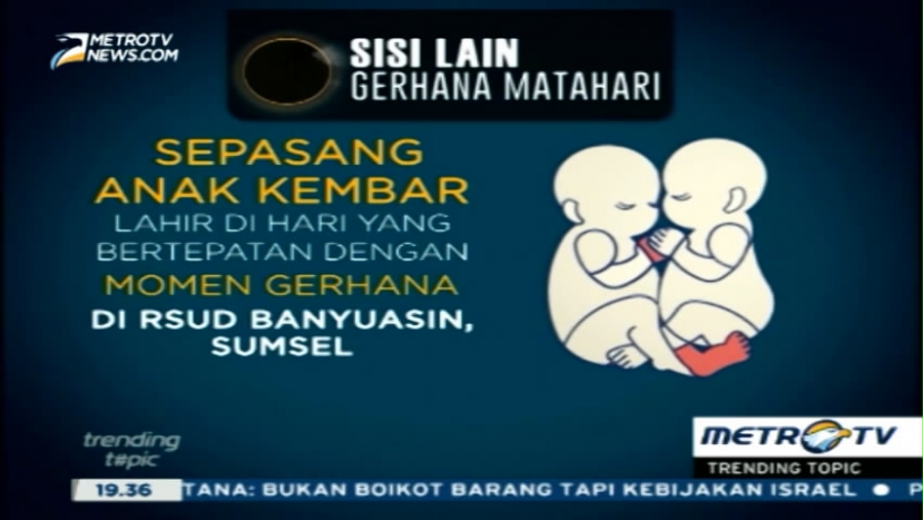 Lahir Saat GMT, Bayi Kembar Ini Bernama Gerhana-Matahari