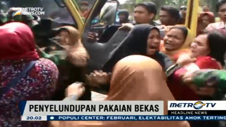 Penyitaan 6 Truk Pakaian Bekas Ilegal di Batu Bara Ricuh