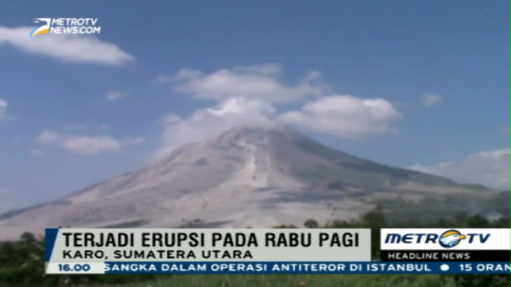 Kembali Erupsi, Gunung Sinabung Masih Status Awas