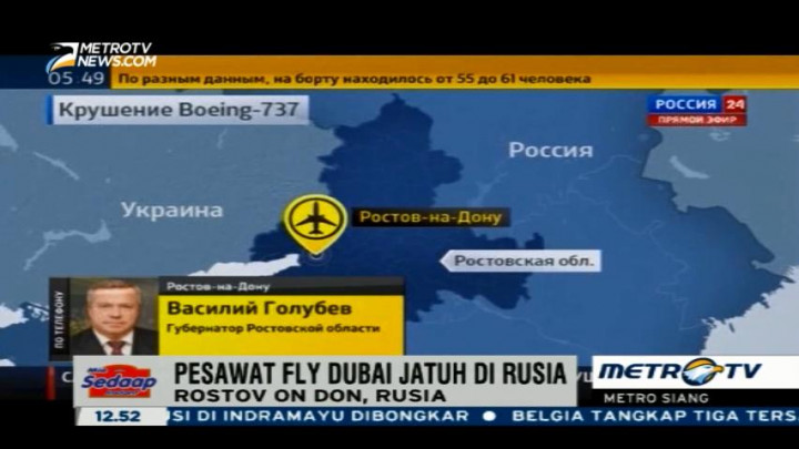 Pesawat FlyDubai Jatuh di Rusia