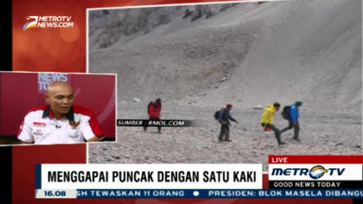 Pembuktian Sabar Gorky Mendaki dengan Satu Kaki