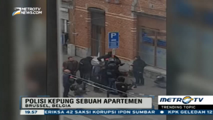 Video Amatir Penggerebekan Apartemen Pelaku Ledakan Bom Belgia