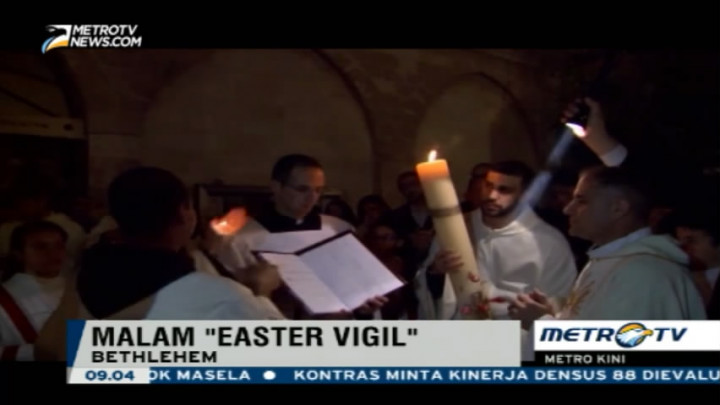Pelaksaan Malam Paskah di Gereja Nativity Berlangsung Khidmat