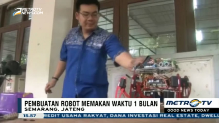 Mahasiswa Unika Ciptakan Robot Pemadam Api Berkaki