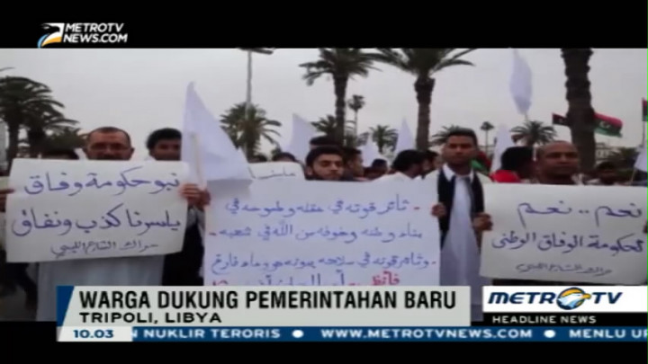 Ratusan Warga Libya Dukung Pemerintahan Baru