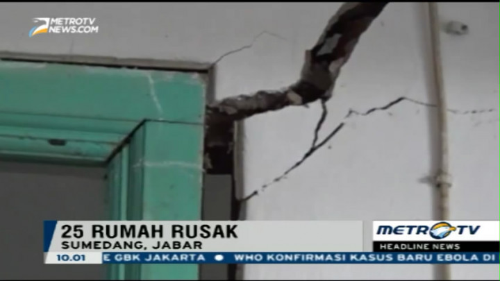 Pergerakan Tanah Rusak 25 Rumah di Sumedang