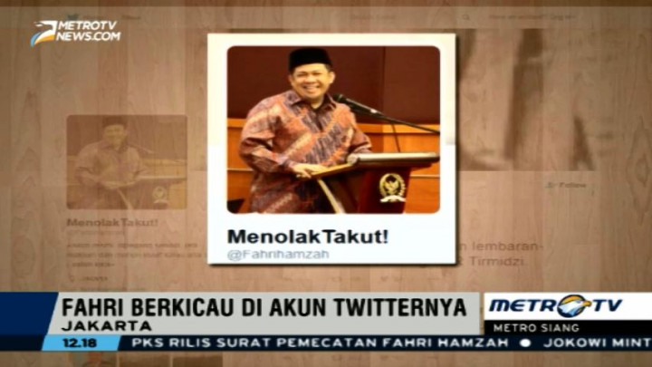 'Menolak Takut' di Twitter Fahri Hamzah