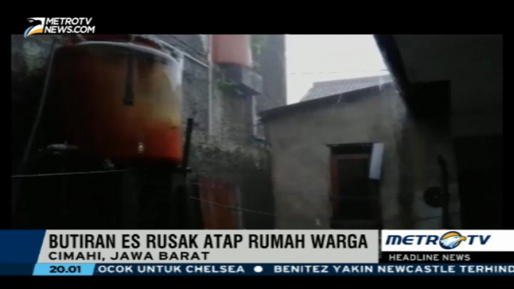 Hujan Es di Cimahi Rusak Sejumlah Rumah Warga