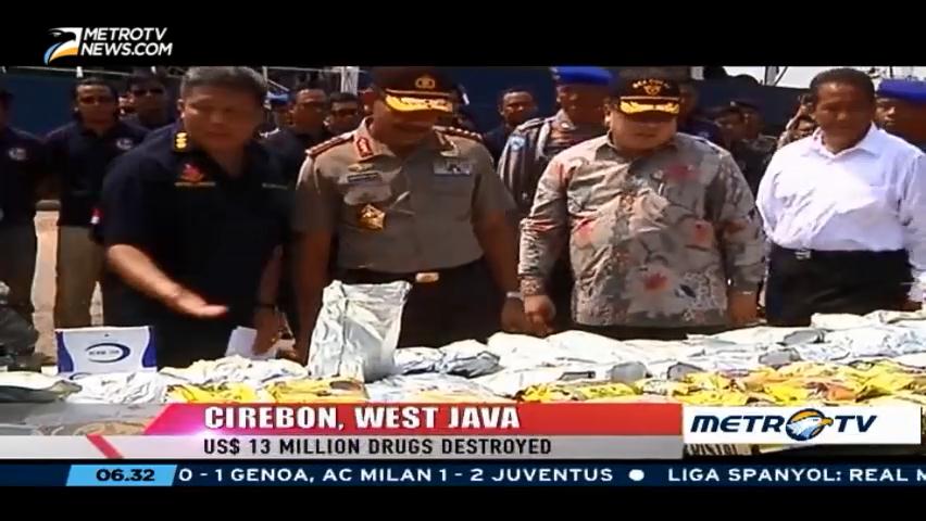 Indonesian Police Destroyed USD13 Million Drugs