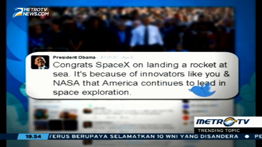 Obama Apresiasi Pendaratan Mulus Roket SpaceX