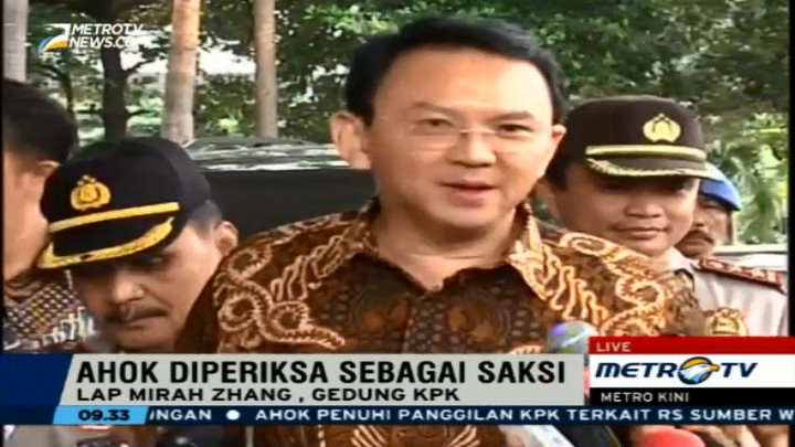 KPK Periksa Ahok Sebagai Saksi Suap Sumber Waras