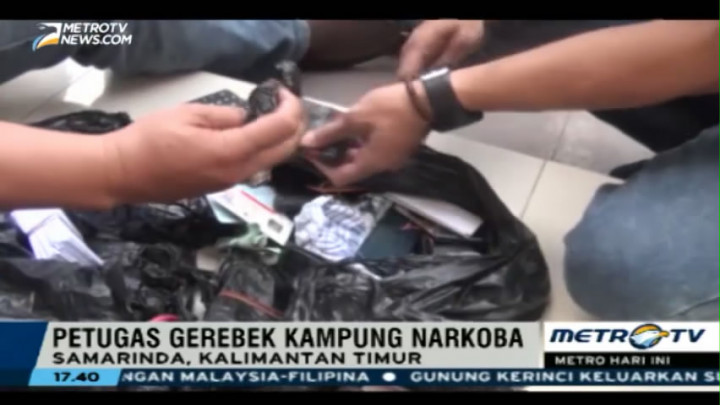 Petugas Gabungan Gerebek Kampung Narkoba di Samarinda