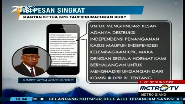 RDP Komisi III dengan Eks Pimpinan KPK Batal Digelar