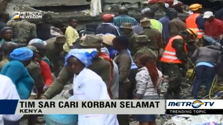 Tim SAR Kenya Masih Mencari Korban Selamat Robohnya Rumah Susun
