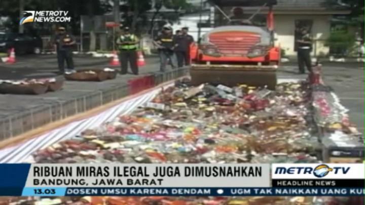 Bea Cukai Bandung Musnahkan Ribuan Miras Ilegal