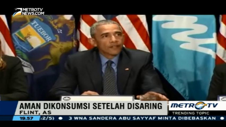 Kunjungi Flint, Barack Obama Minum Air Timbal