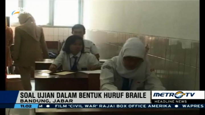 Siswa Berkebutuhan Khusus di Bandung Ikuti UN SMP