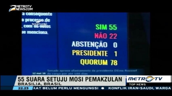 Senat Brasil Akhirnya Makzulkan Presiden Dilma Rousseff