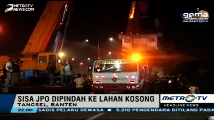 Pengangkatan Sisa JPO Roboh Selesai