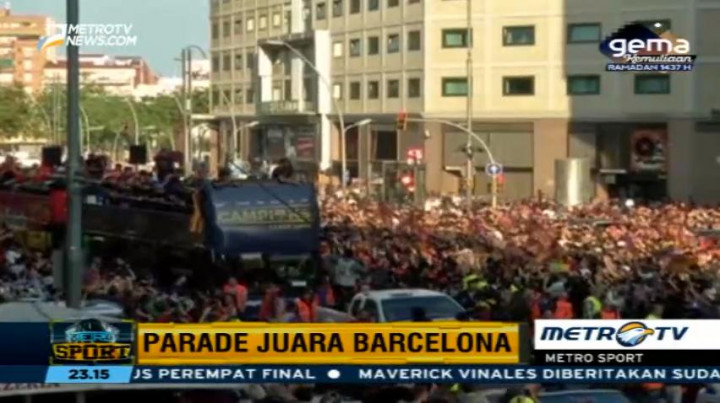 Ribuan Pendukung Ikuti Parade Kemenangan Barcelona