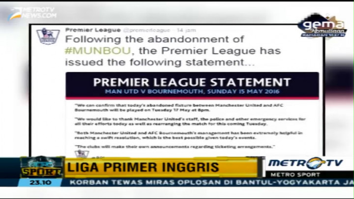 Laga MU vs Bournemouth Digelar Rabu