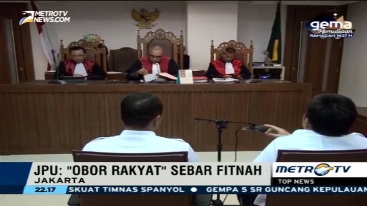 Pimpinan Obor Rakyat Didakwa Cemarkan Nama Baik Jokowi