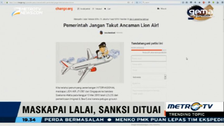 Pemerintah Jangan Takut Ancaman Lion Air!