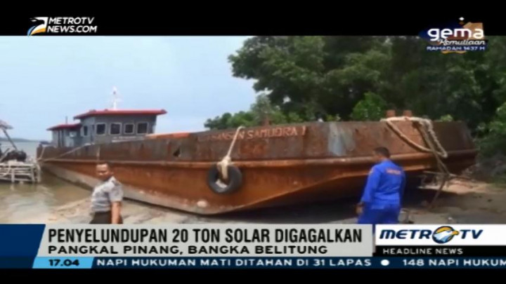 Polda Babel Gagalkan Penyelundupan 20 Ton Solar Ilegal