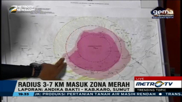 Aktivitas Gunung Sinabung Fluktuatif dan Tinggi