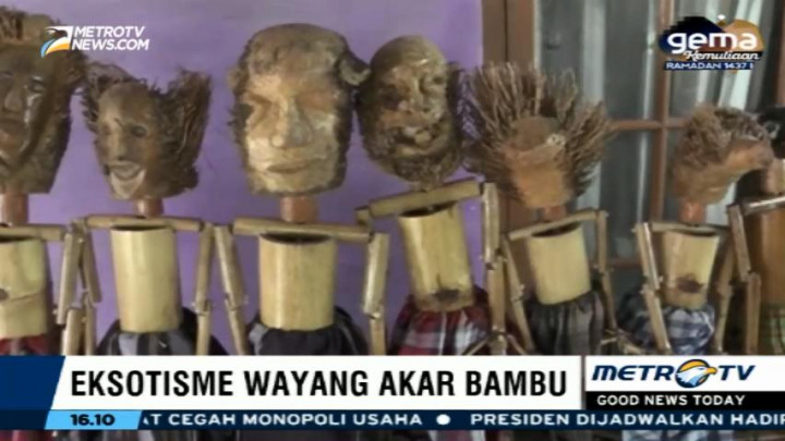 Uniknya Wayang dari Akar Bambu