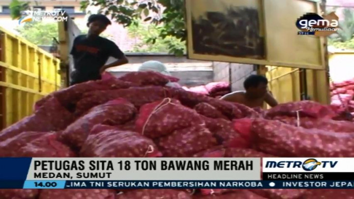 Polda Sumatera Utara Sita 18 Ton Bawang Merah Ilegal